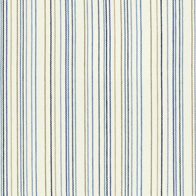 Kasmir Larson Stripe Indigo in 5125 Blue Upholstery Cotton  Blend Fire Rated Fabric Medium Duty CA 117   Fabric